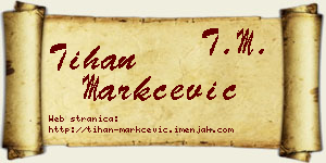 Tihan Markčević vizit kartica